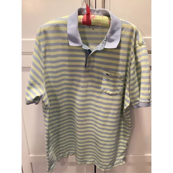 Vineyard Vines Other - Vineyard Vines Mens Whale Stripe Polo Sz XL Short Sleeve Pocket Golf